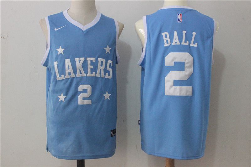 2017 Men Los Angeles Lakers #2 Ball light blue NBA Nike Jerseys